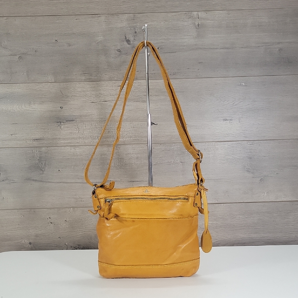 Harbour 2Nd Anthro Yellow Leather Crossbody Bag - Women's Shoulder Purse